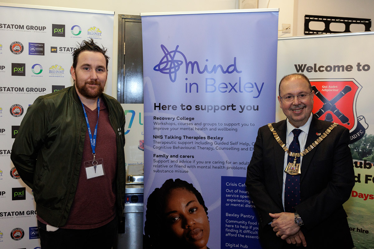 Mayor of Bexley, Councellor Ahmet Dourmoush with Andy rom Mind in Bexley
